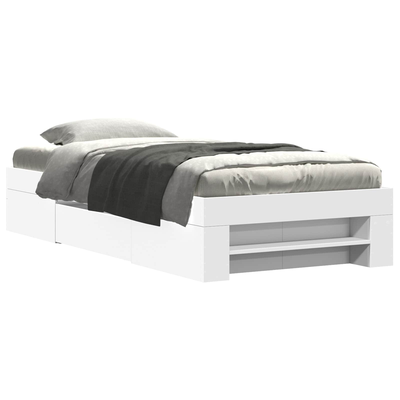 vidaXL Bedframe met opslag met lade Wit 80 x 200 cm Bewerkt hout, foto 3