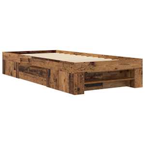 Rám postele s úložným prostorem Staré dřevo 80 x 200 cm - obrázek 4
