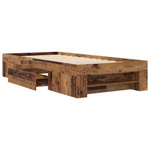 Rám postele s úložným prostorem Staré dřevo 80 x 200 cm - obrázek 3