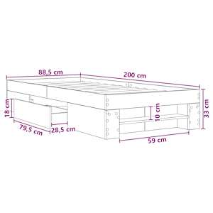 Rám postele s úložným prostorem Dub artisan 80 x 200 cm - obrázek 10