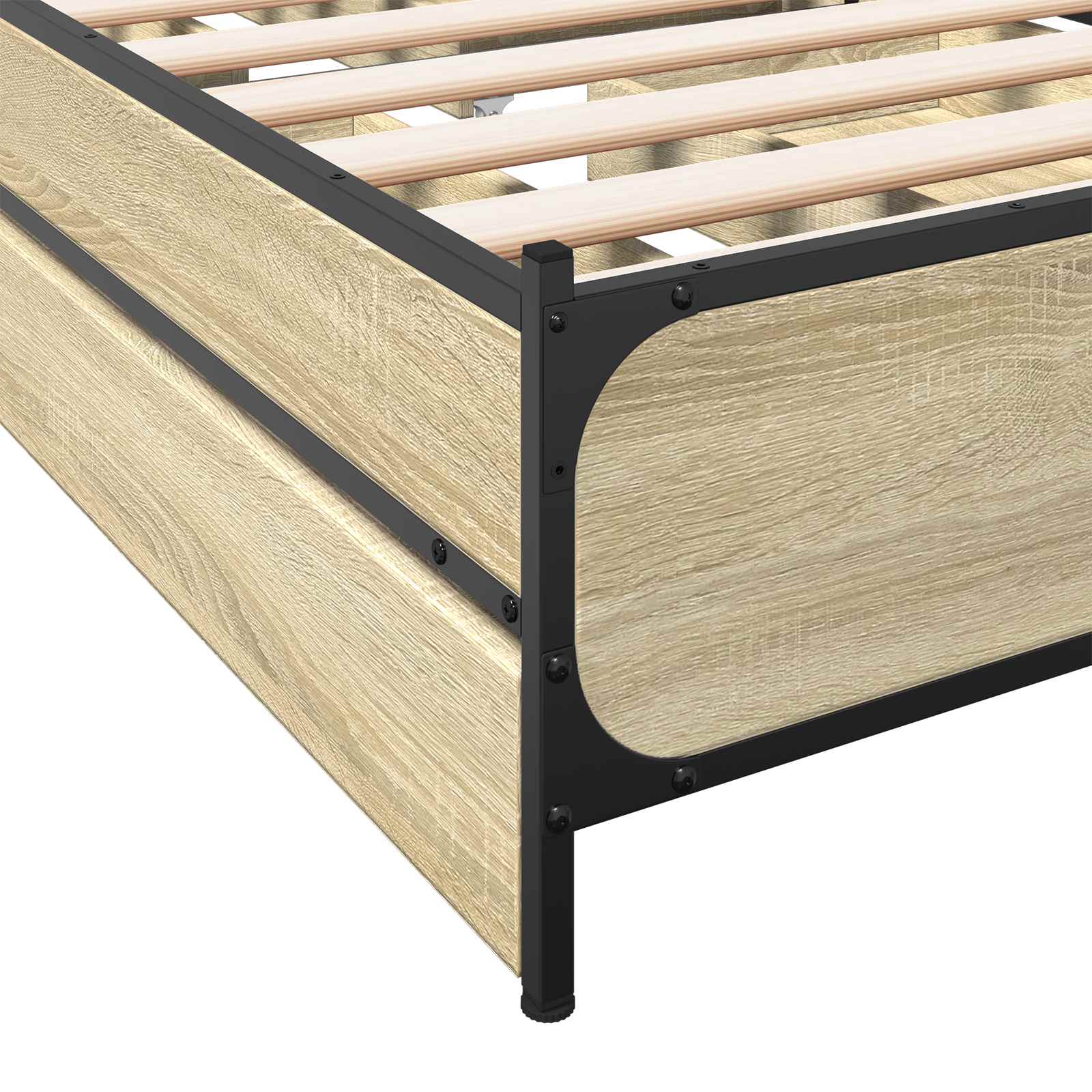 vidaXL Bettgestell mit Kopfteil Sonoma-Eiche 80 x 200 cm Holzwerkstoff – Bild 7