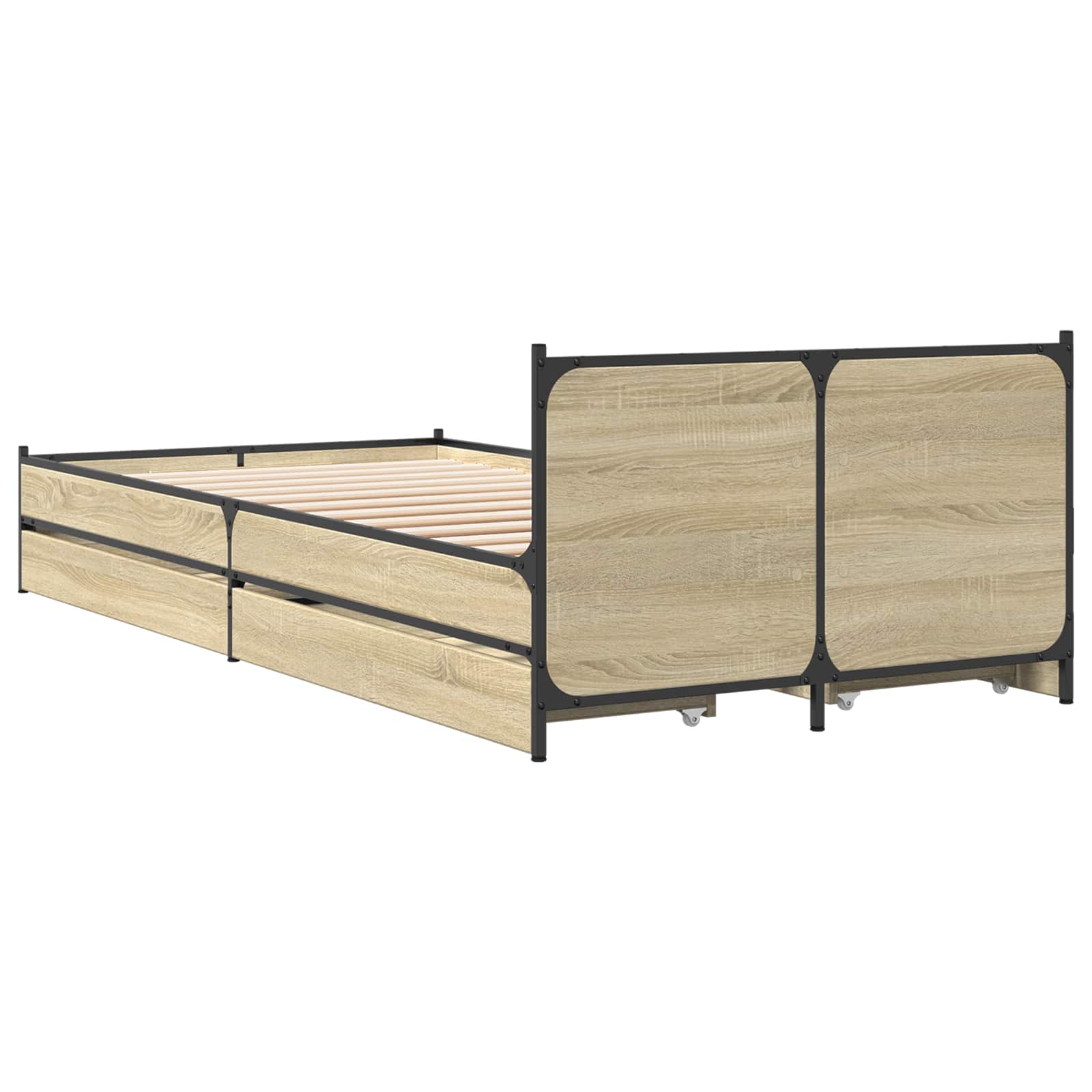 vidaXL Bettgestell mit Kopfteil Sonoma-Eiche 80 x 200 cm Holzwerkstoff – Bild 6
