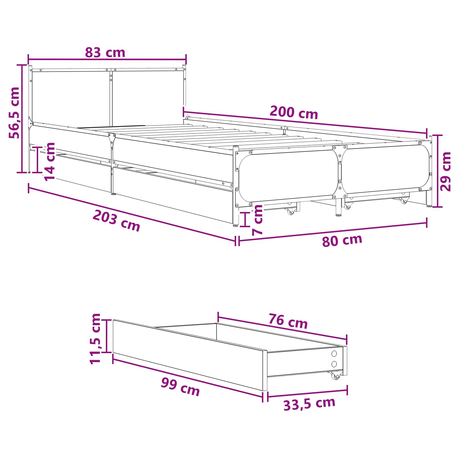 Bed Frame size guide