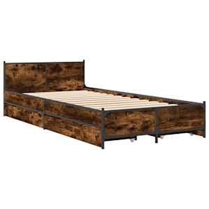 Rám postele s čelem Kouřový dub 80 x 200 cm Kompozitní dřevo - obrázek 3