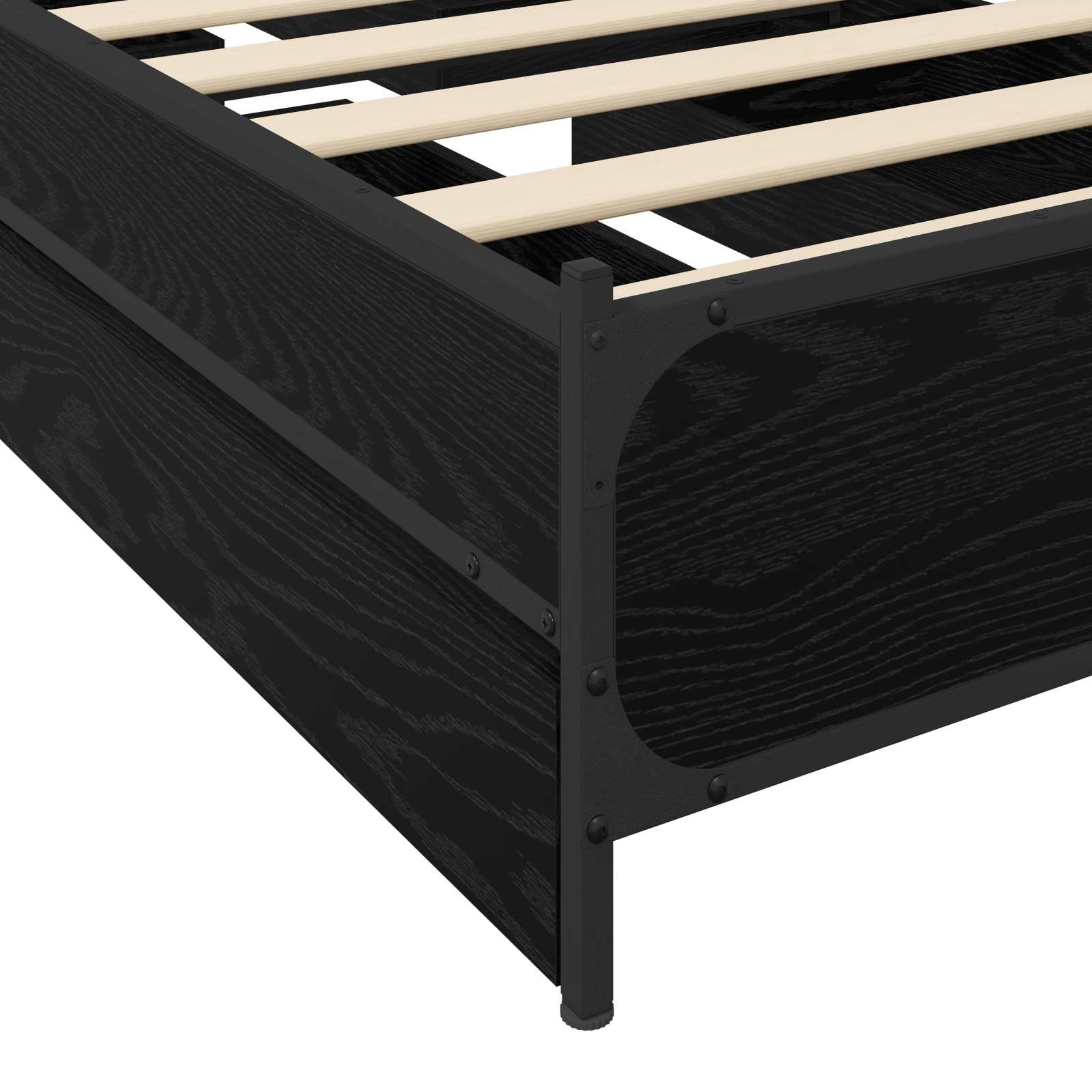 vidaXL Bettgestell mit Kopfteil Mit Rad Schwarze Eiche 80 x 200 cm – Bild 7