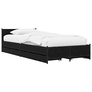 vidaXL Peatsiga voodiraam sahtliga Must tamm 80 x 200 cm Tehispuit