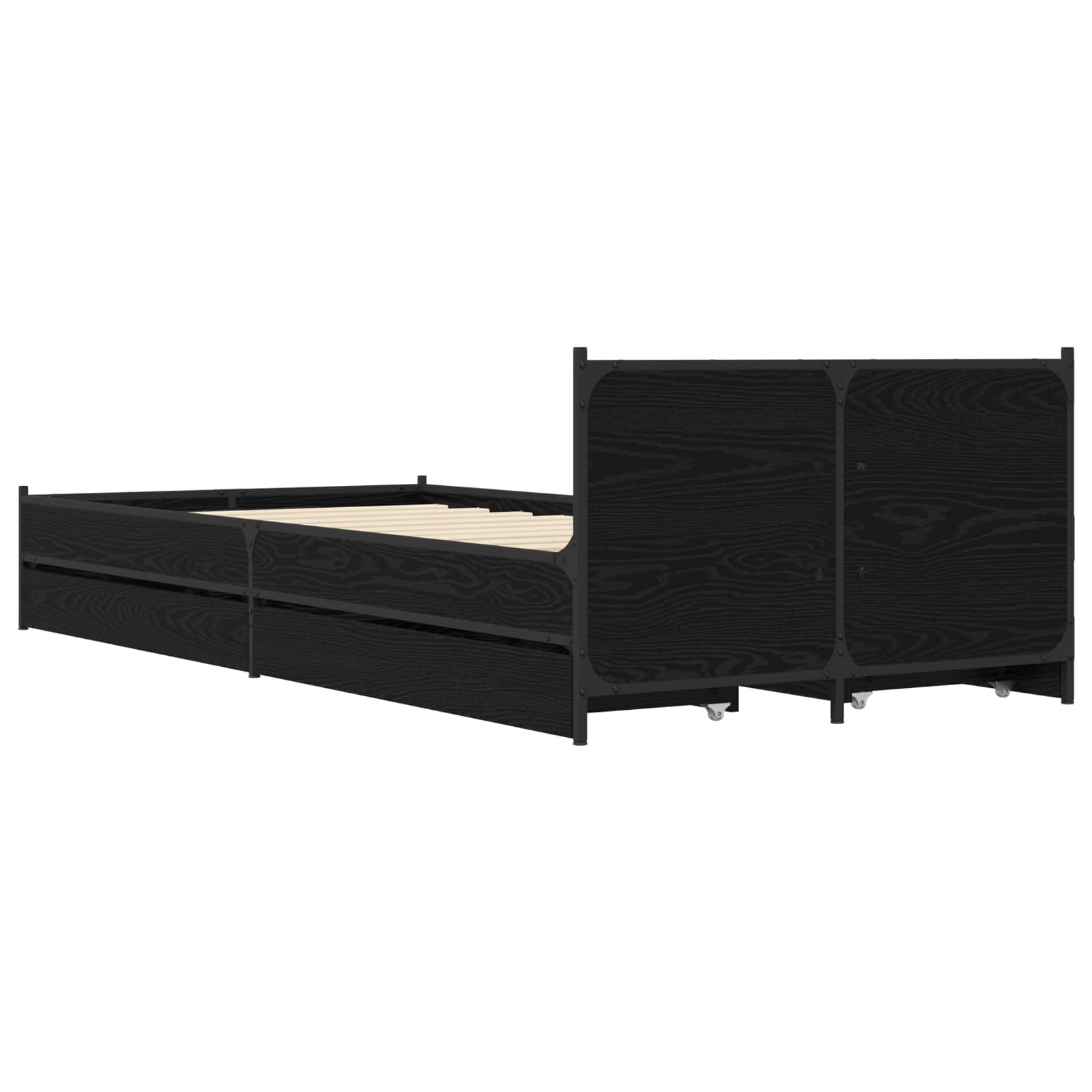 vidaXL Bettgestell mit Kopfteil Mit Rad Schwarze Eiche 80 x 200 cm – Bild 6