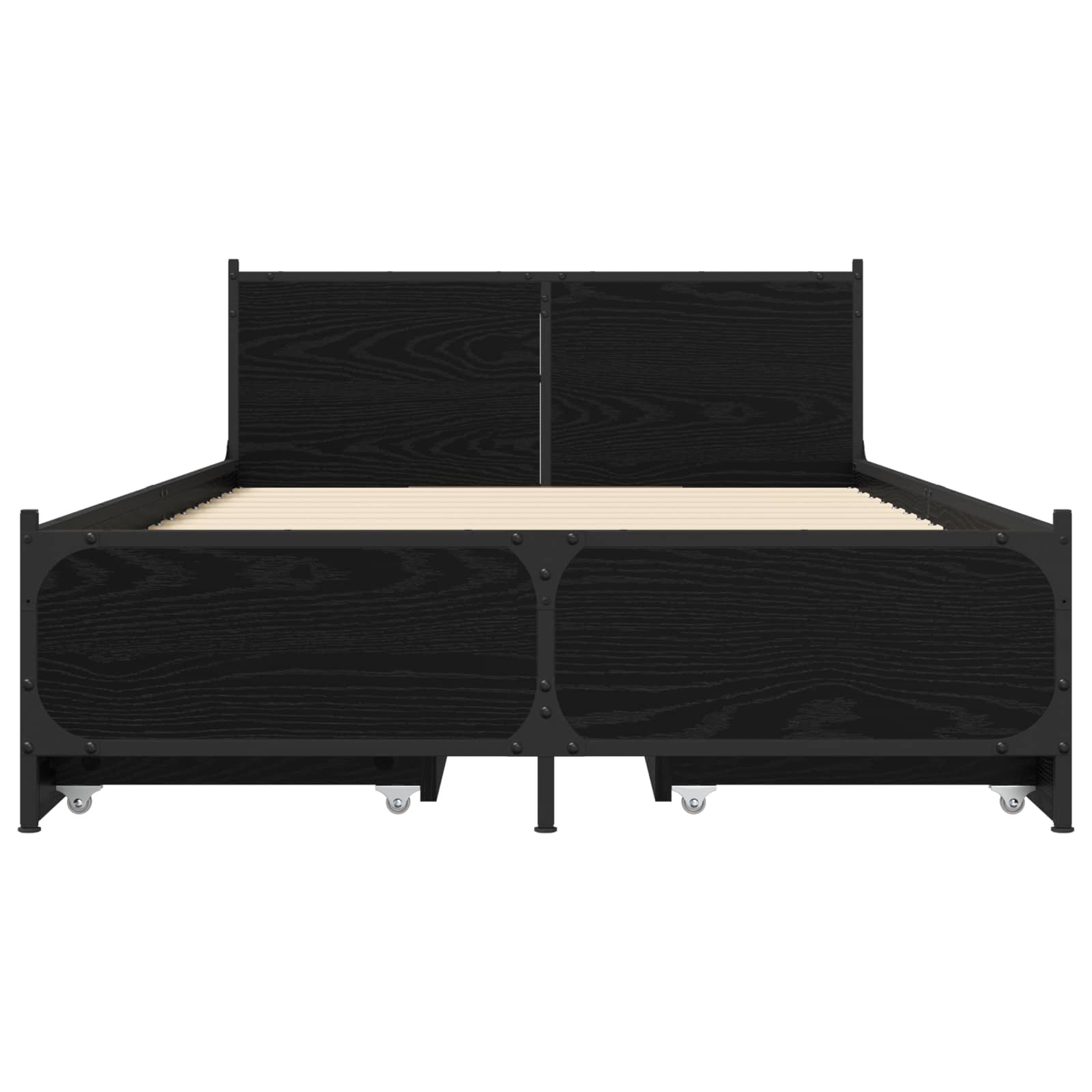 vidaXL Bettgestell mit Kopfteil Mit Rad Schwarze Eiche 80 x 200 cm – Bild 4