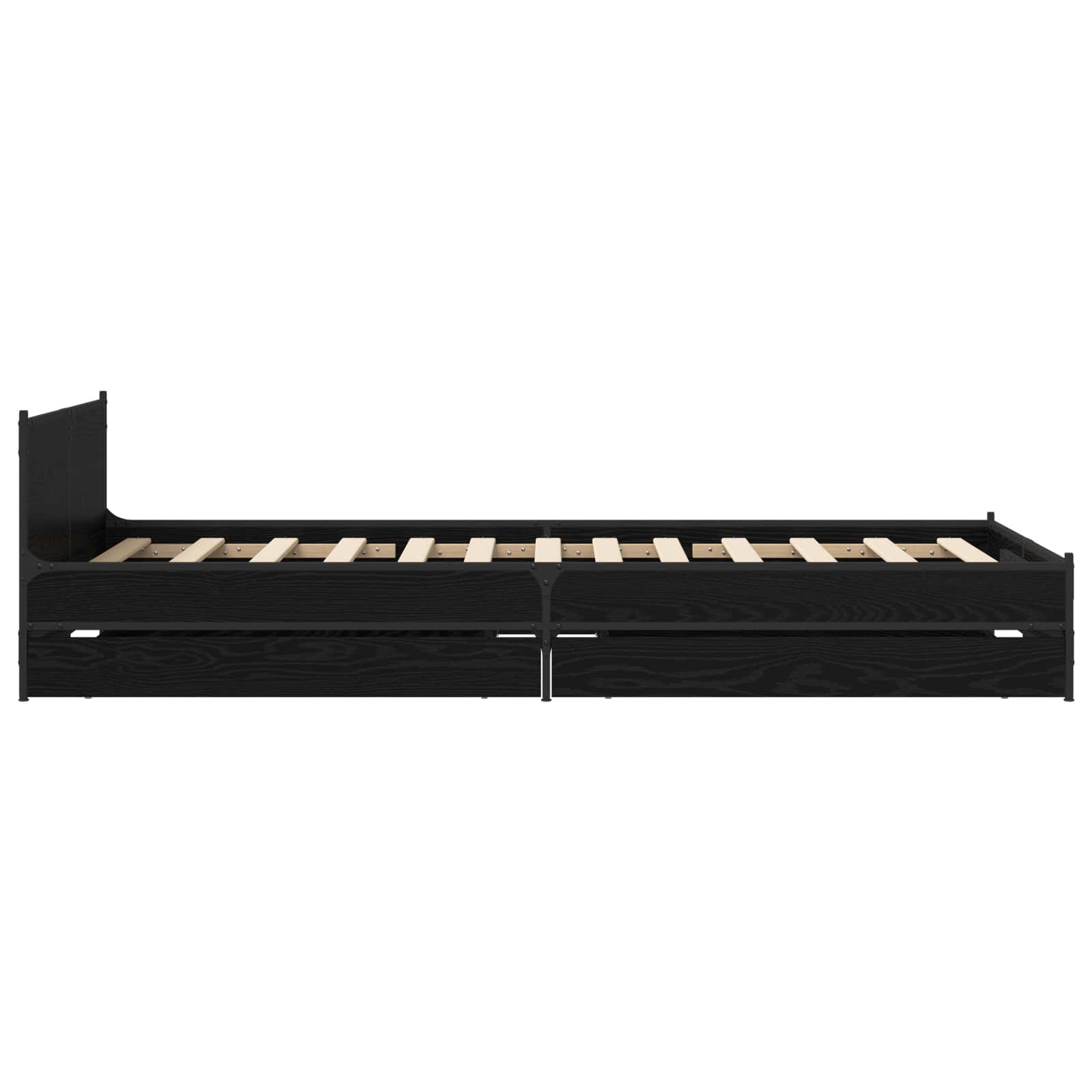 vidaXL Bettgestell mit Kopfteil Mit Rad Schwarze Eiche 80 x 200 cm – Bild 5