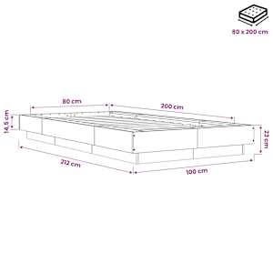 Postel na podlaze Dub sonoma 80 x 210 cm Kompozitní dřevo - obrázek 10