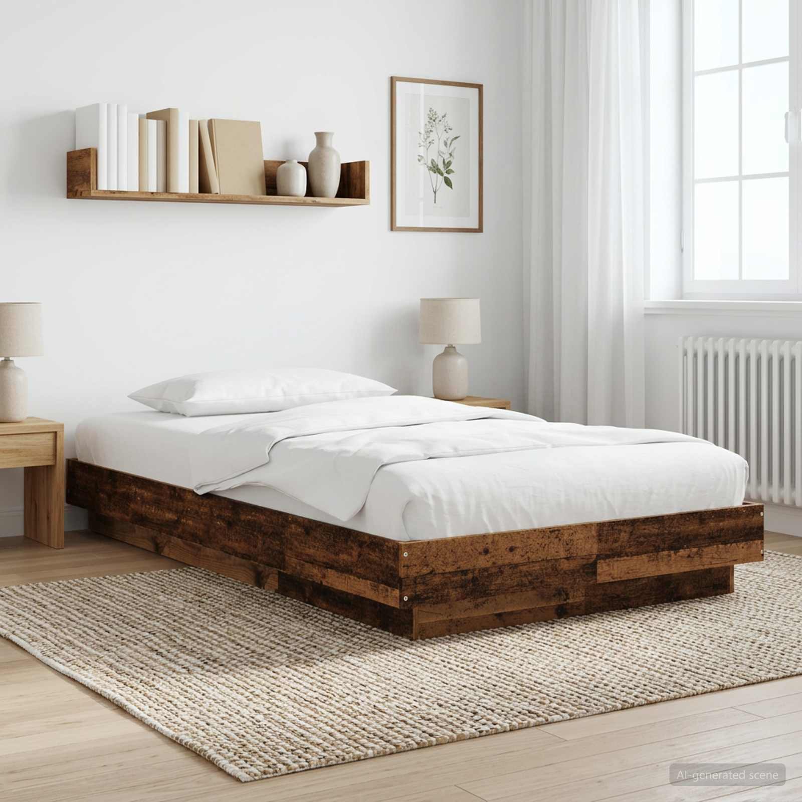 vidaXL Lattiasängyn runko Vanha puu 80 x 210 cm Tekninen puu