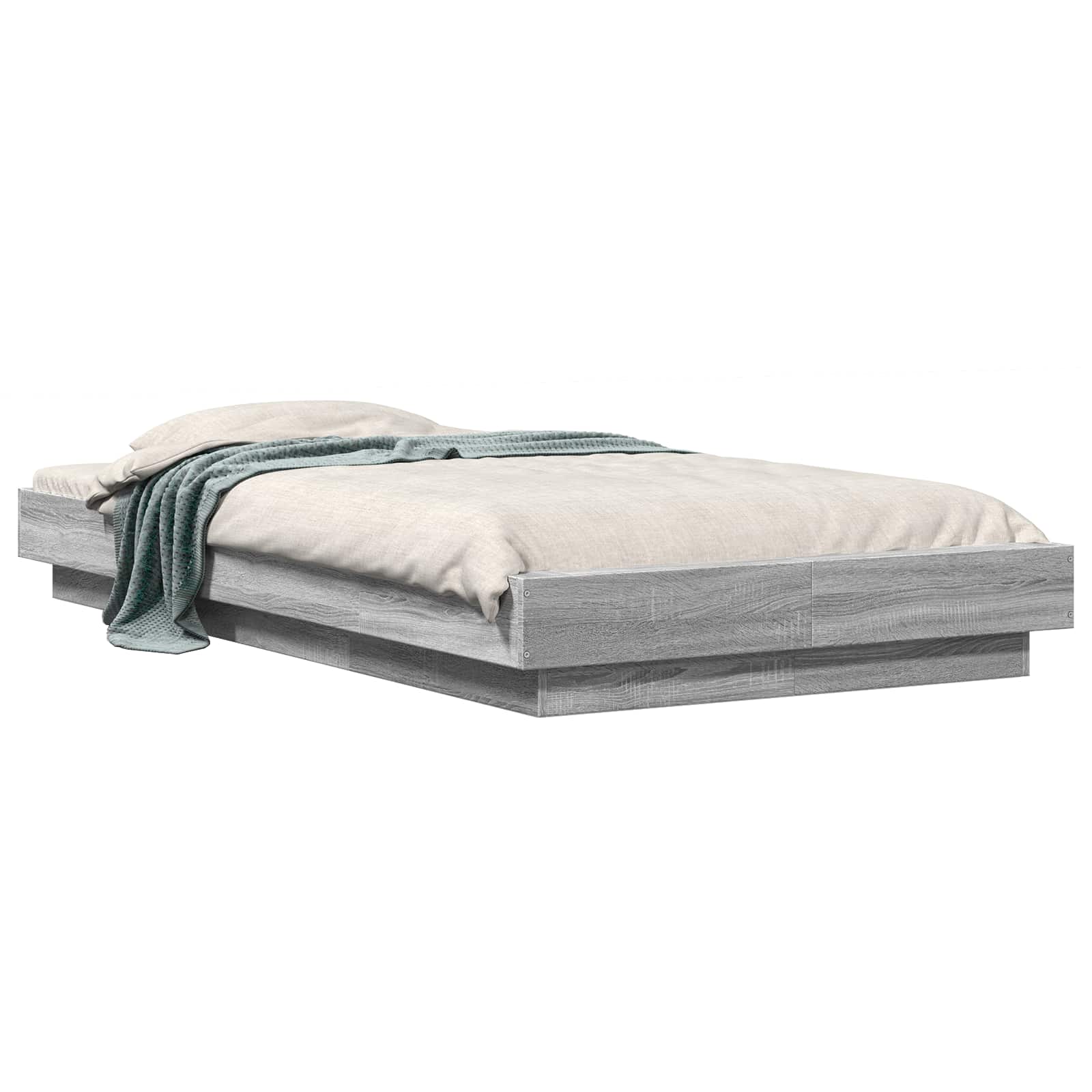 Tlorisna postelja Siva Sonoma 80 x 210 cm Inženirski les - slika 2