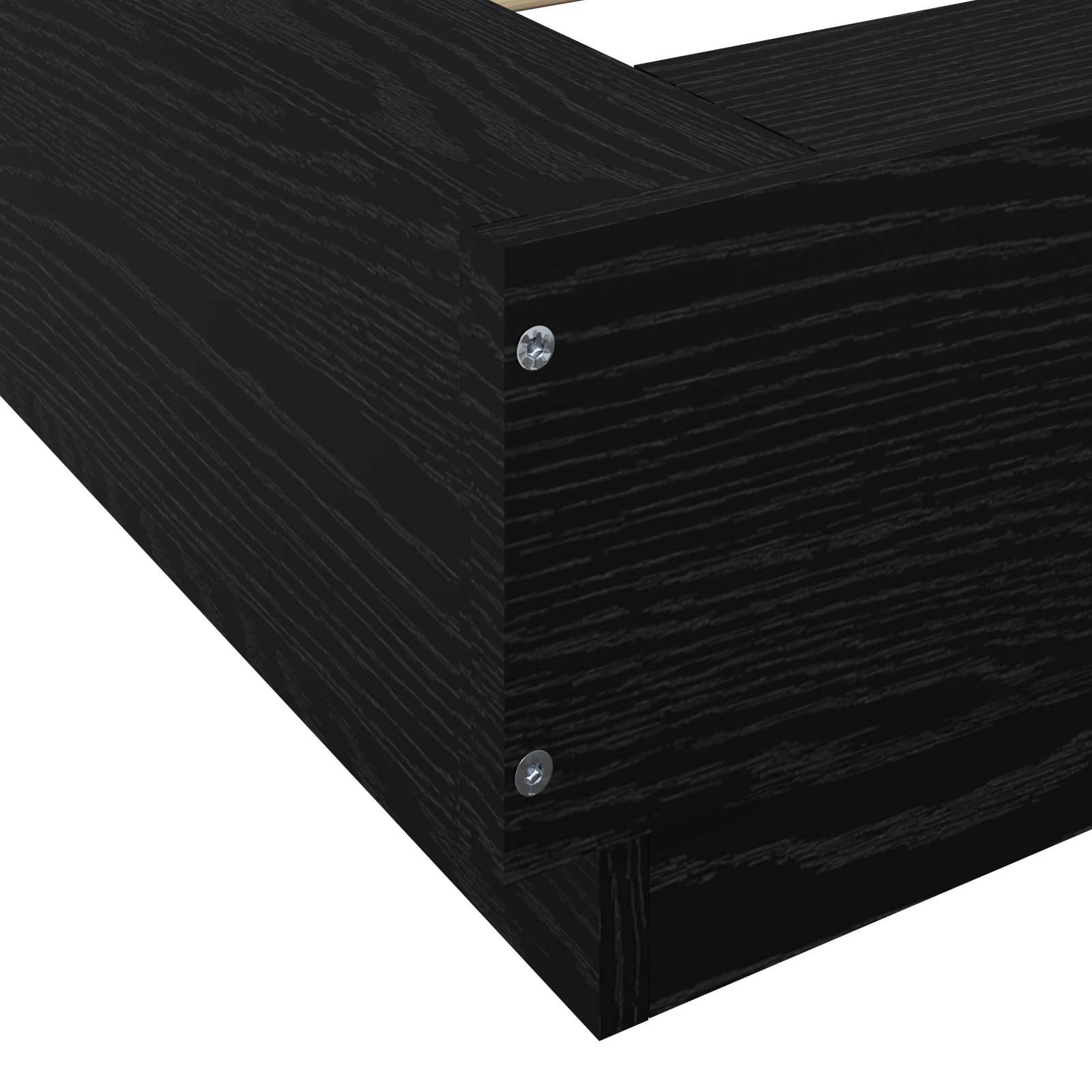Tlorisna postelja Črni hrast 80 x 210 cm Inženirski les - slika 6