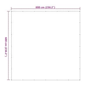 Plachta s oky Transparentní 6 x 6 m Polyethylen - obrázek 10