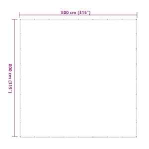 Plachta s oky Transparentní 8 x 8 m Polyethylen - obrázek 10