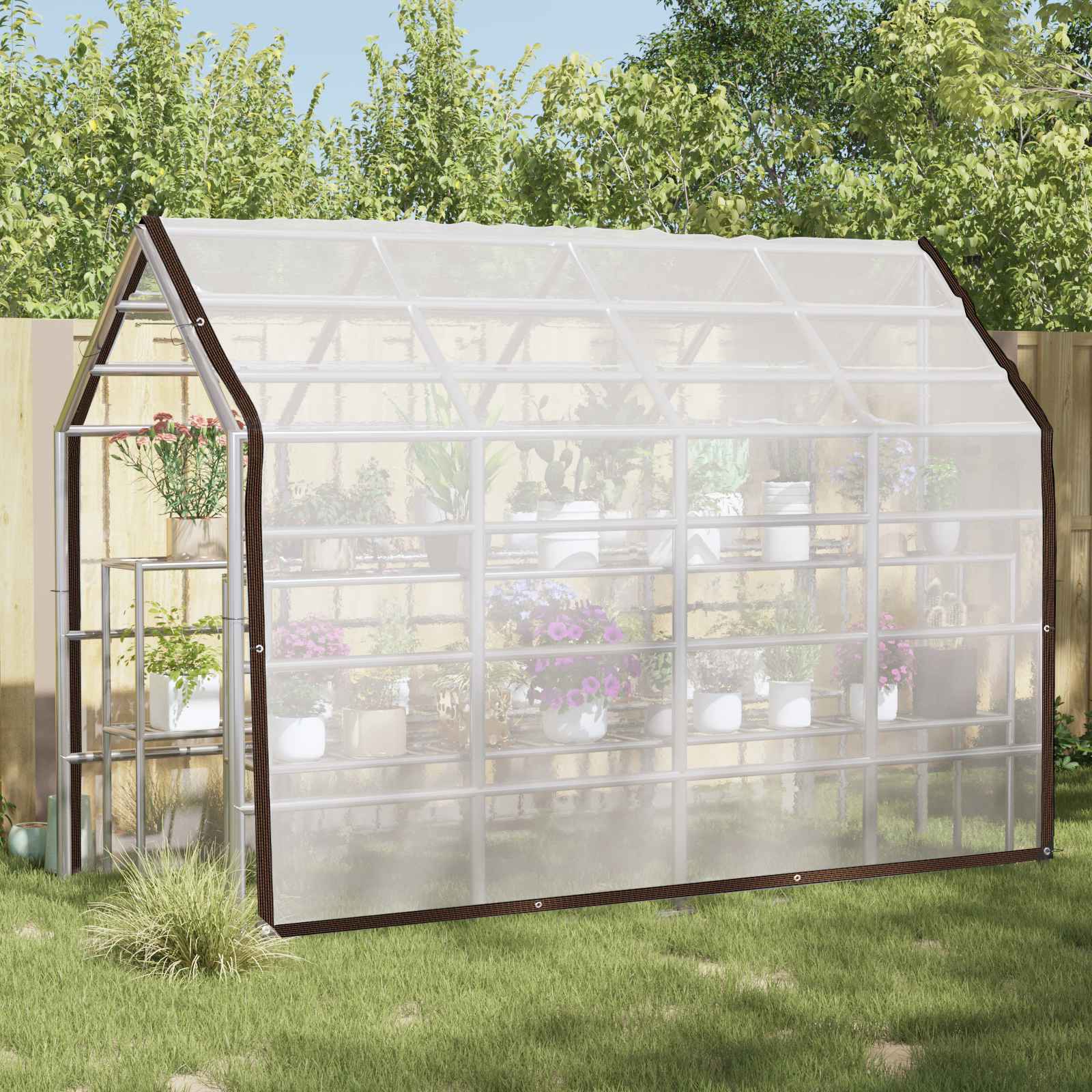 vidaXL Husă pentru plante Transparent 3 x 4 m PE