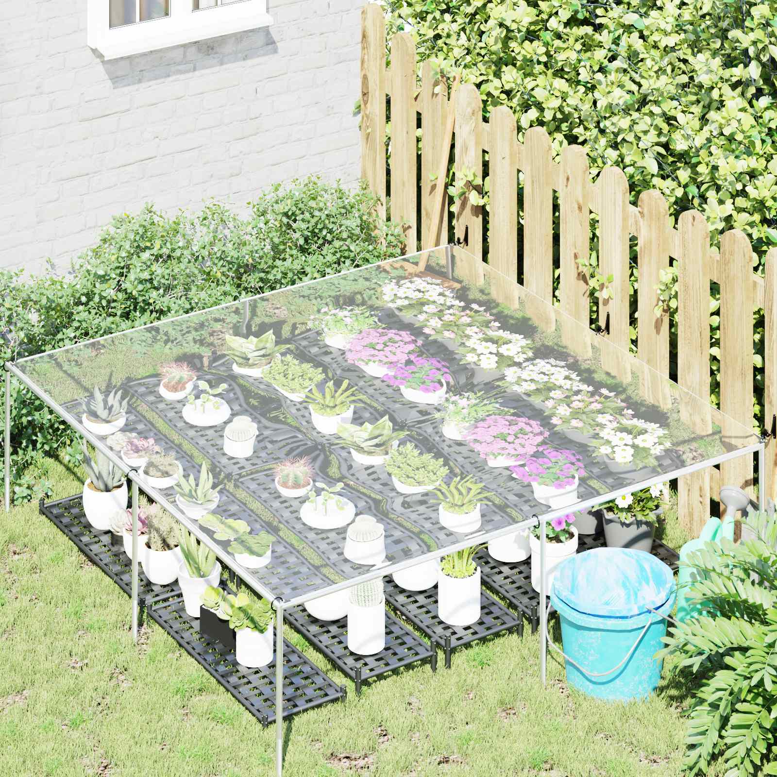 Thumbnail - vidaXL Plane mit Ösen Transparent 2 x 2 m Polyethylen