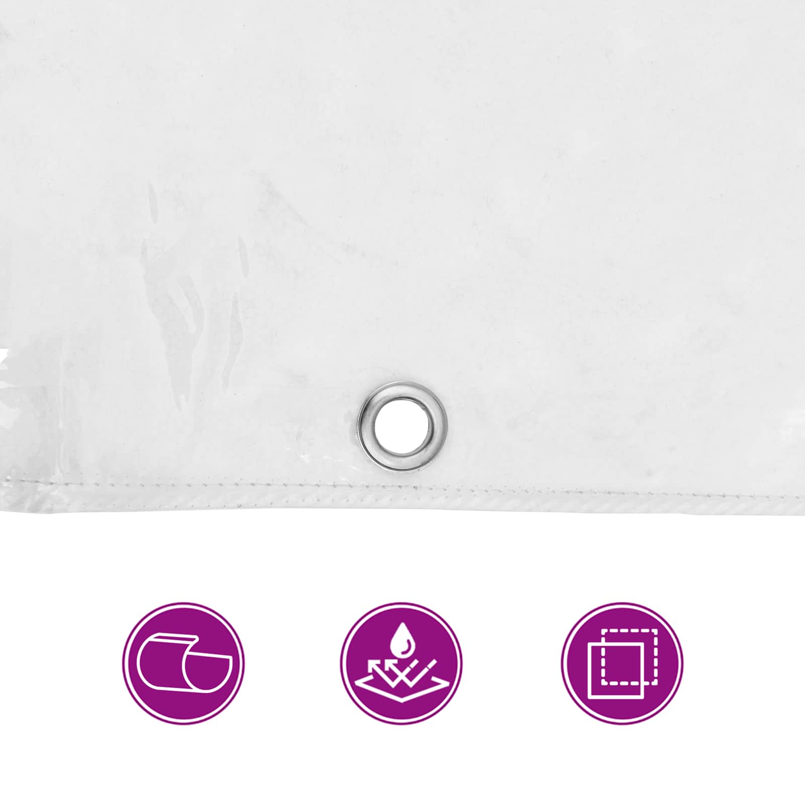 Zeil met Oogjes Doorzichtig 6 x 6 m Polyetheen image 6