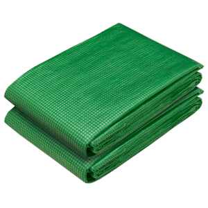 vidaXL Kattekangas aukudega 2 tk Roheline 1,5 x 5 m 260 gsm PE