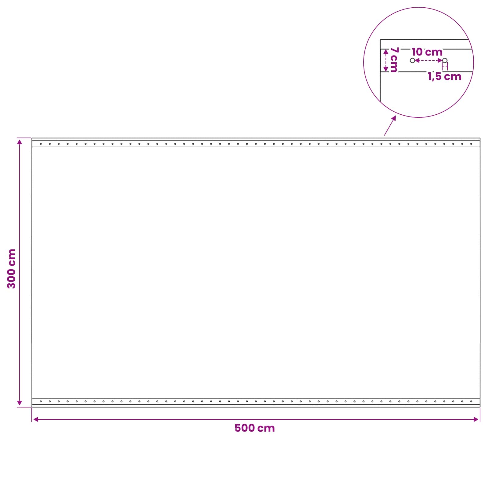 Plane mit Ösen 2 Stk. Grün 3 x 5 m 260 gsm PE – Ansicht 6