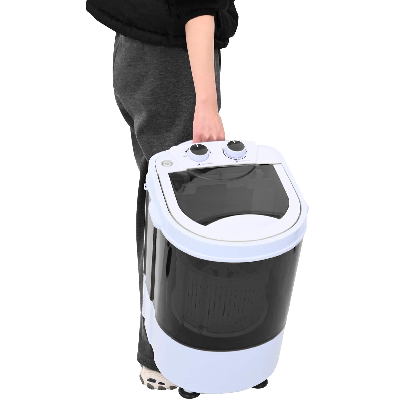 Mini Wasmachine met Enkele Wasbak 2,6 kg Zwart en Wit image 8