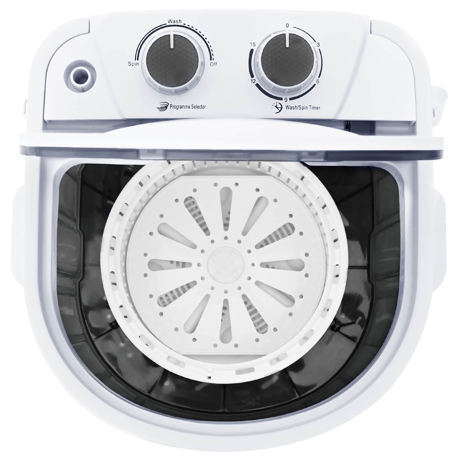 Mini Wasmachine met Enkele Wasbak 2,6 kg Zwart en Wit image 5
