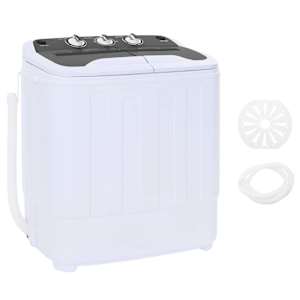 vidaXL Mini pesumasin kahe vaagnaga 3,6 kg Must ja Valge