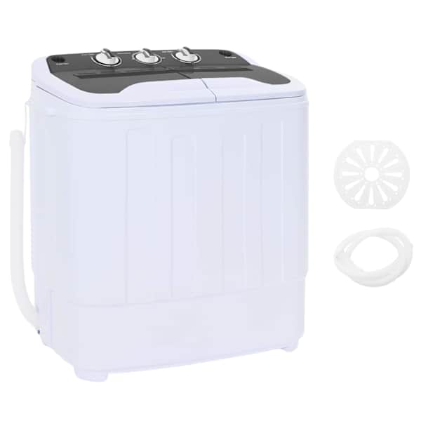 vidaXL Mini pesumasin kahe vaagnaga 3,6 kg Must ja Valge