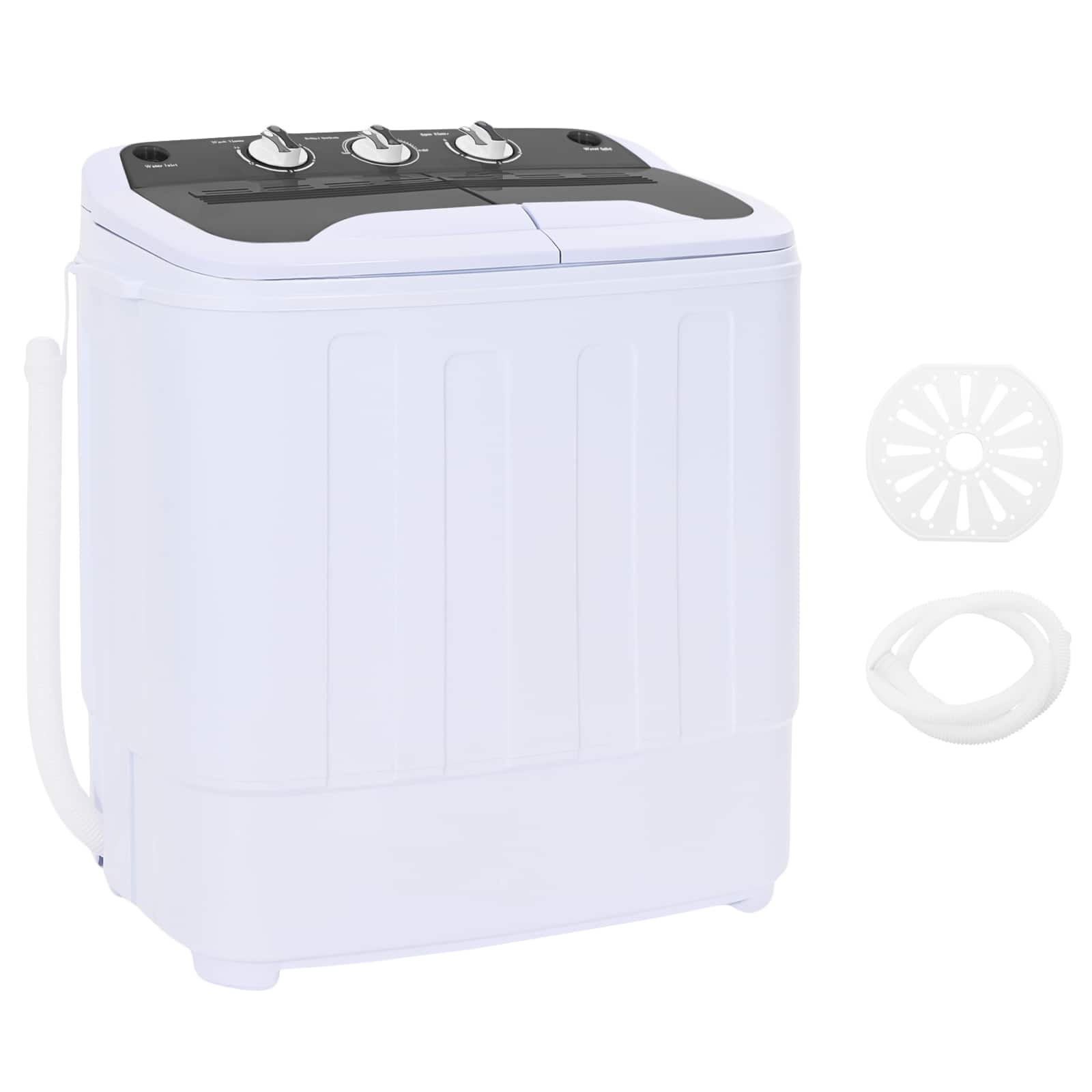 vidaXL Mașină de spălat mini cu două cuve 3,6 kg Negru și Alb