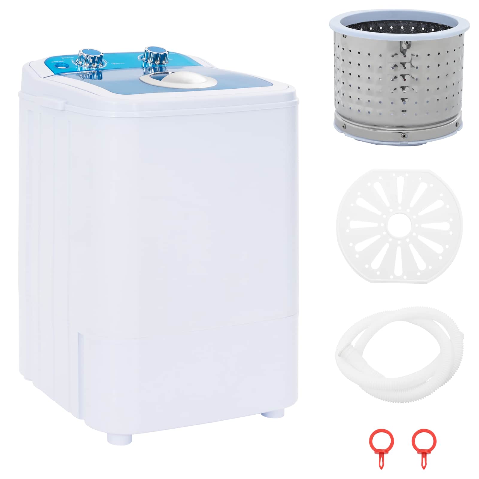 vidaXL Mașină de spălat mini cu un singur tub 4,6 kg Albastru și Alb