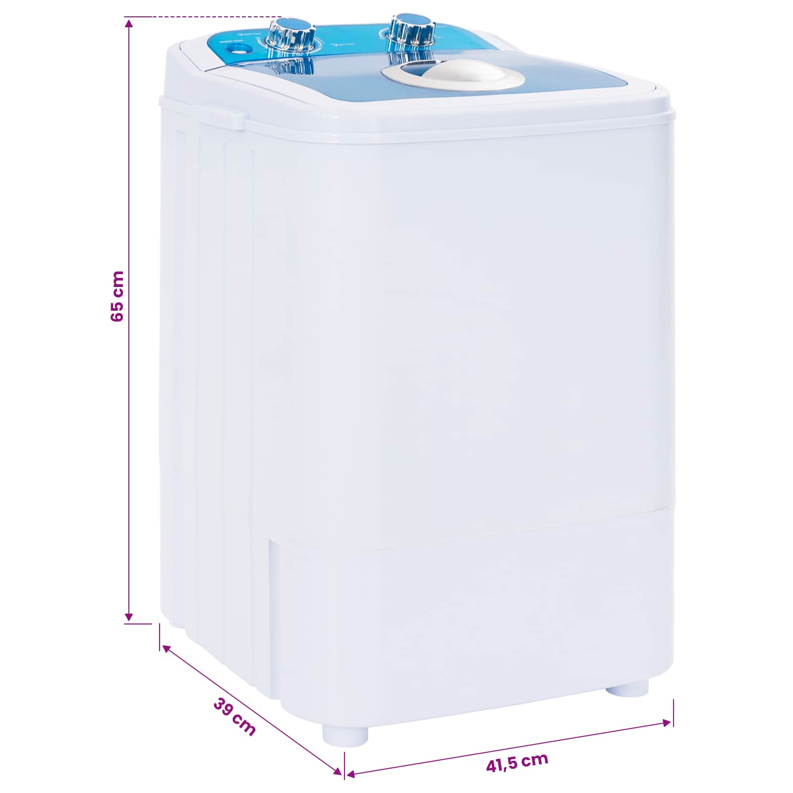 Mini Wasmachine met Enkele Wasbak 4,6 kg Blauw en Wit image 8