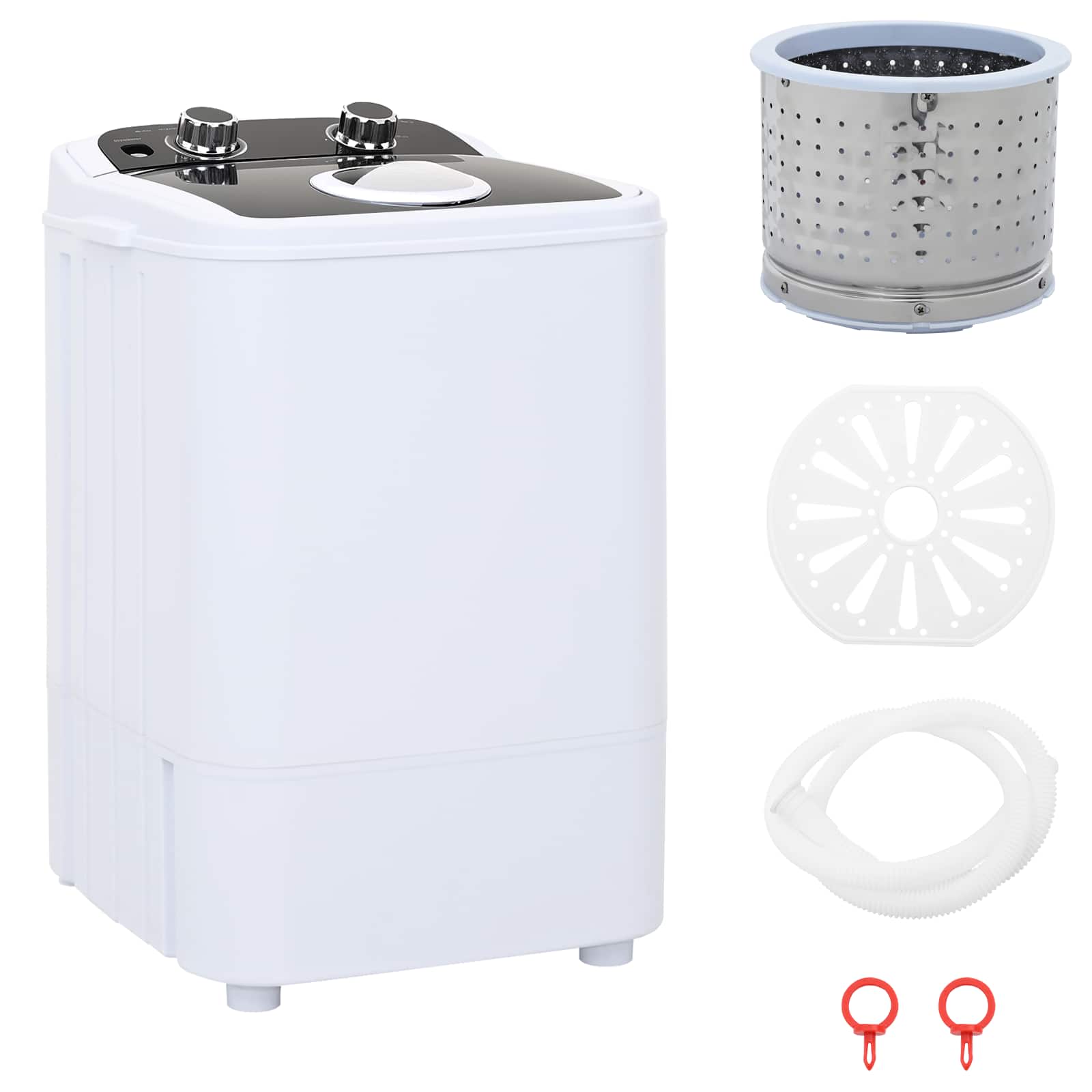 Mini Wasmachine met Enkele Wasbak 4,6 kg Zwart en Wit image 1