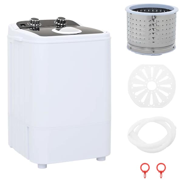 vidaXL Mini pesumasin &uuml;he pesutrumli jaoks 4,6 kg Must ja Valge