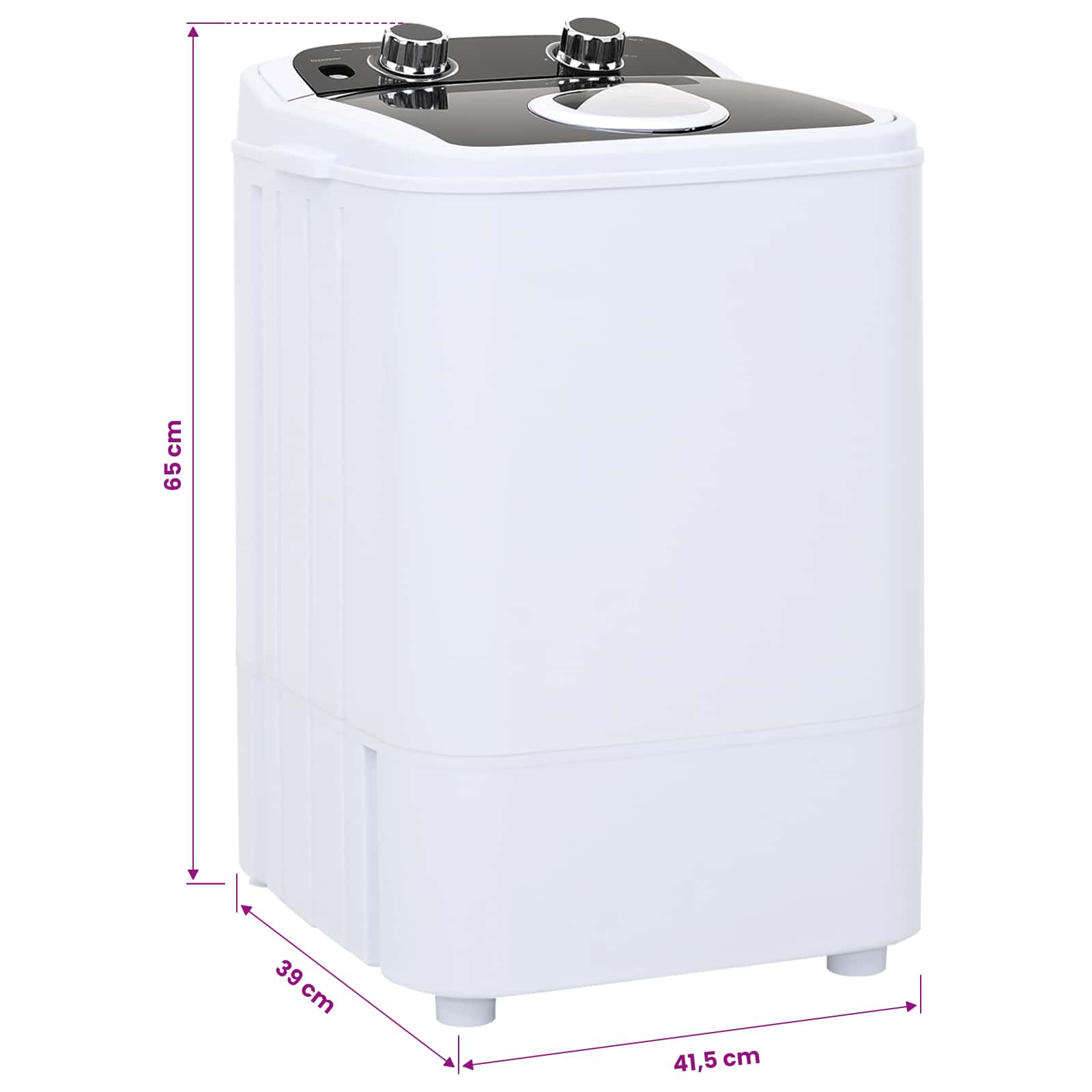 Mini Wasmachine met Enkele Wasbak 4,6 kg Zwart en Wit image 8