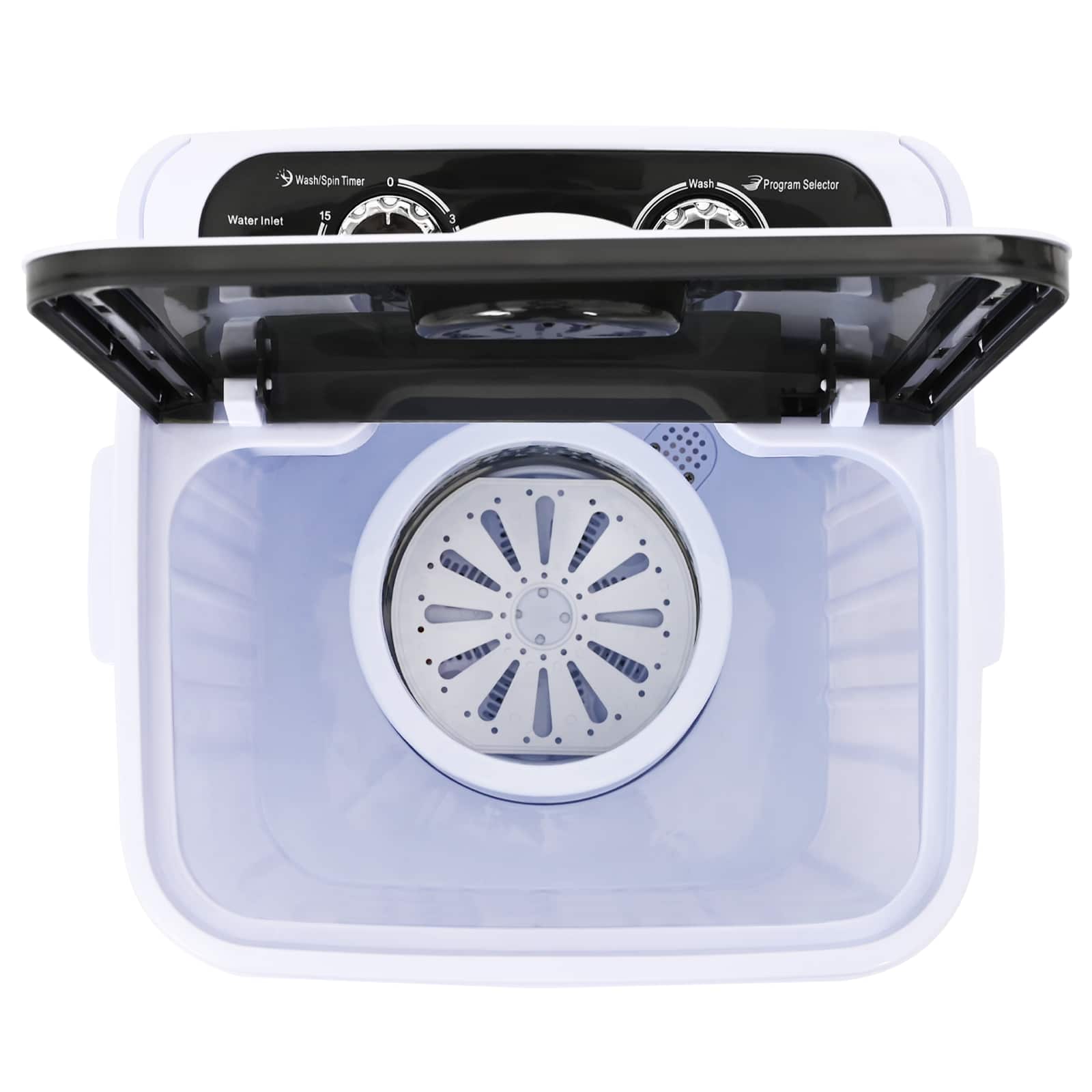 Mini Wasmachine met Enkele Wasbak 4,6 kg Zwart en Wit image 5