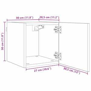 Nástěnný TV kabinet Nástěnný 4 pcs Černý dub 30,5 x 30 x 30 cm - obrázek 10