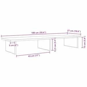 Stojan na monitor Černý dub 100 x 27 x 15 cm Kompozitní dřevo - obrázek 8