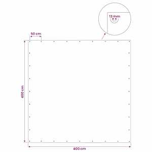 Plachta s oky Zelená 4 x 4 m 140 gsm PE - obrázek 7