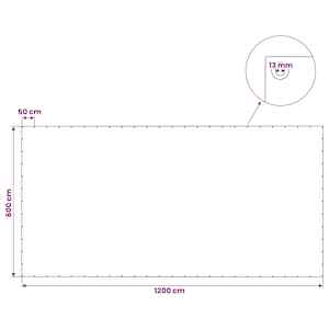 Plachta s oky Zelená 6 x 12 m 140 gsm PE - obrázek 7