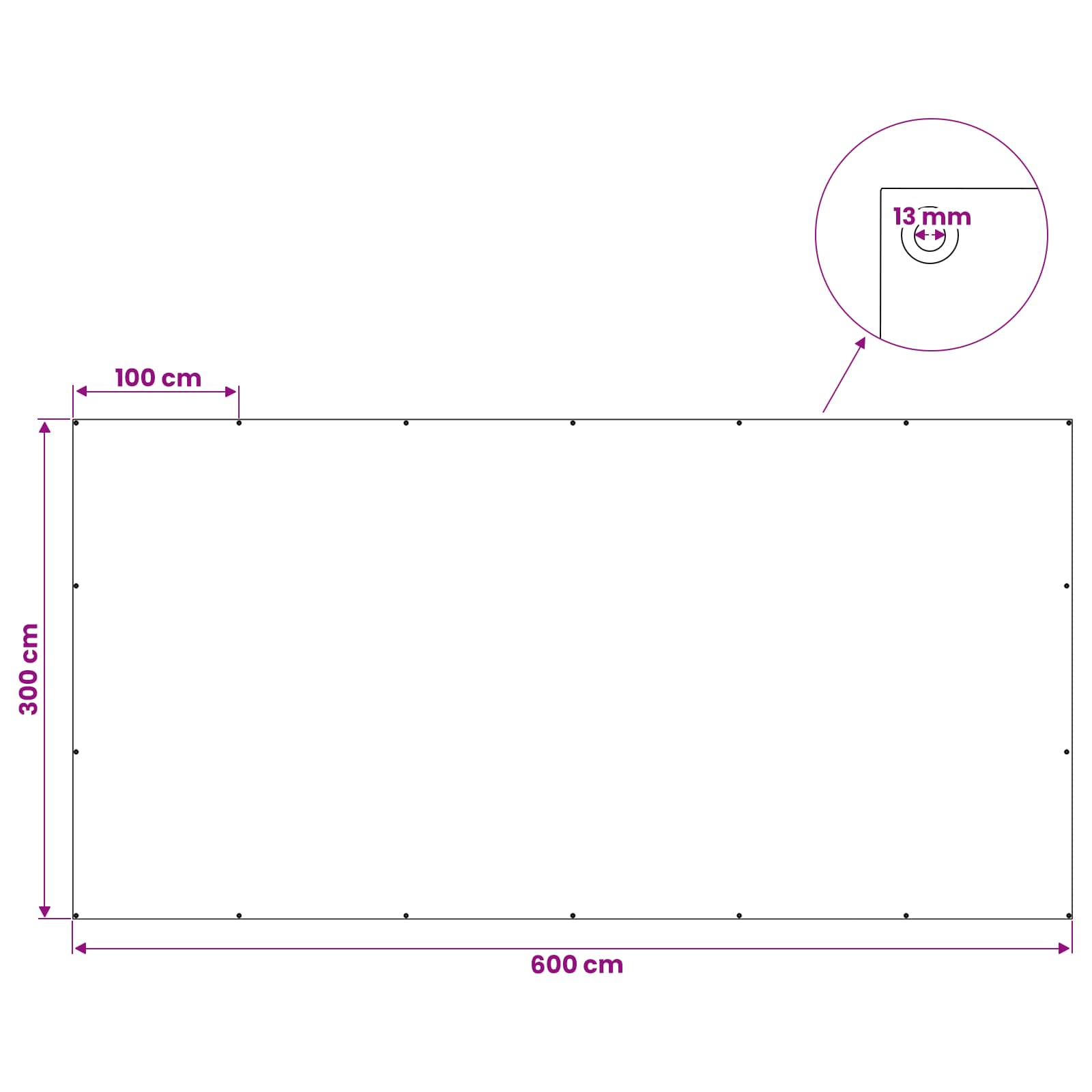 Plane mit Ösen Anthrazitgrau 3 x 6 m 90 g / m² PE – Ansicht 7