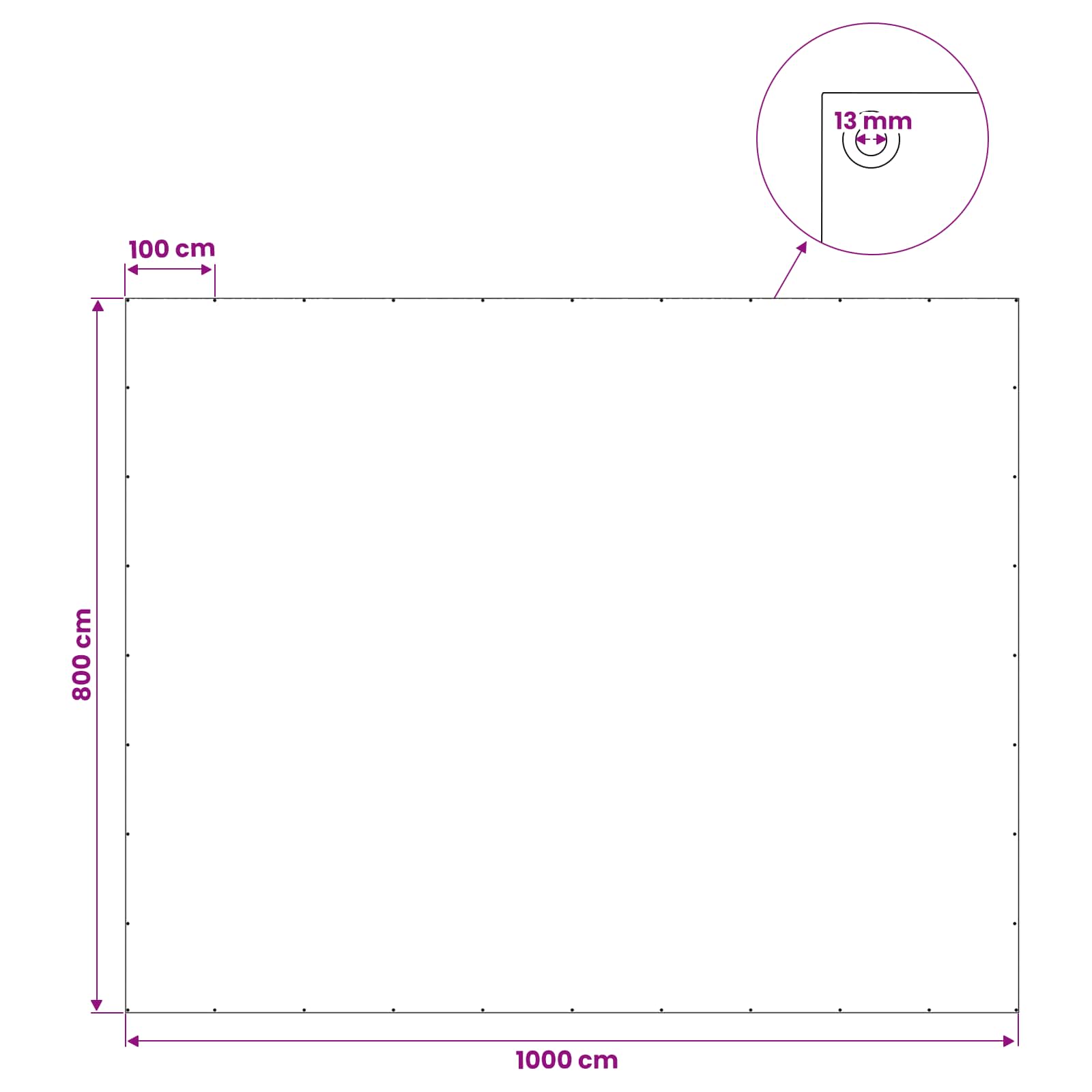Plane mit Ösen Anthrazitgrau 8 x 10 m 90 g / m² PE – Ansicht 7