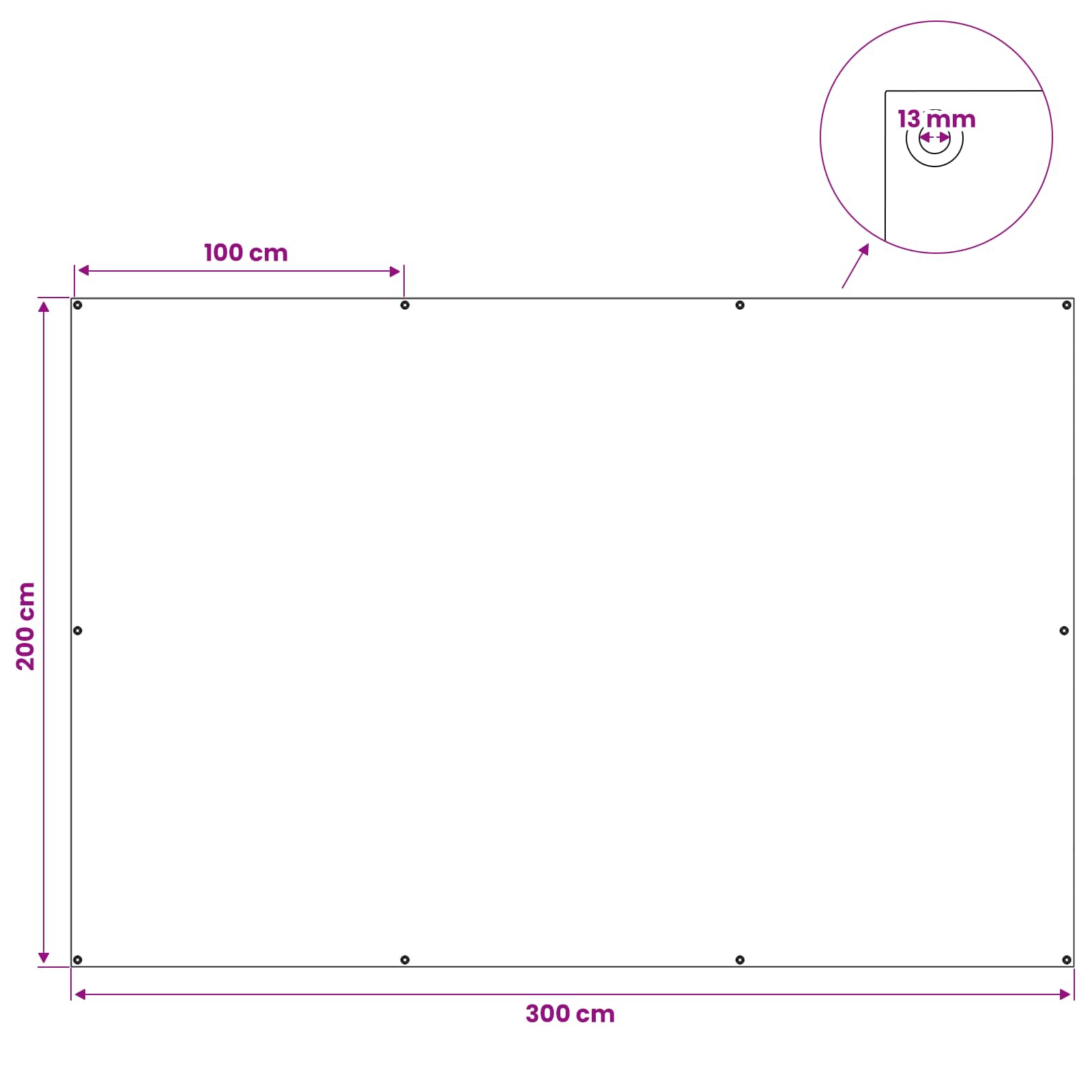 Plane mit Ösen Blau 2 x 3 m 260 gsm PE – Ansicht 7