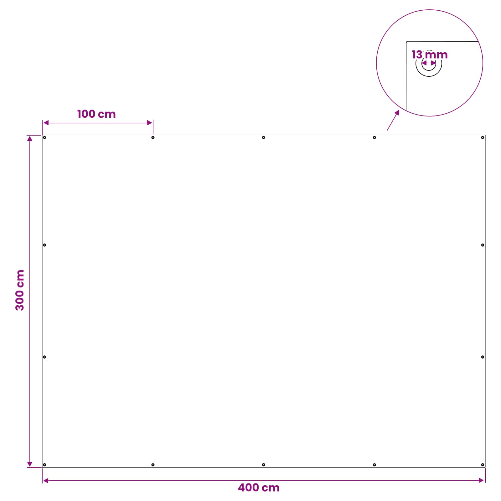 Plane mit Ösen Blau 3 x 4 m 260 gsm PE – Ansicht 7