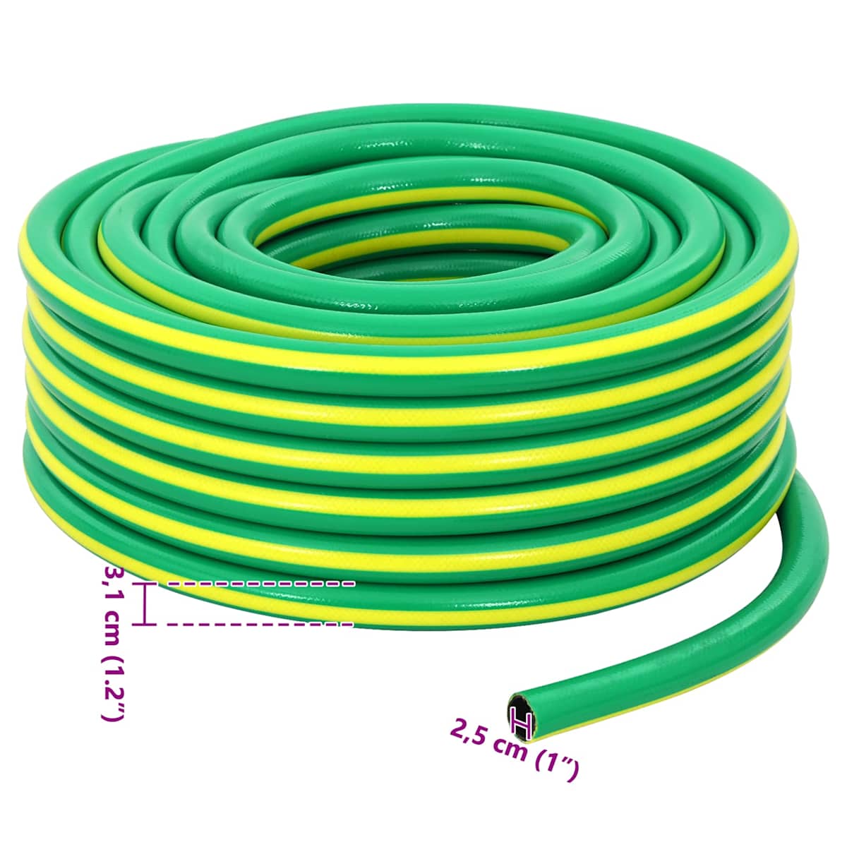 Have Slange 5-Lags Grøn og Gul 1" PVC - Billede 6