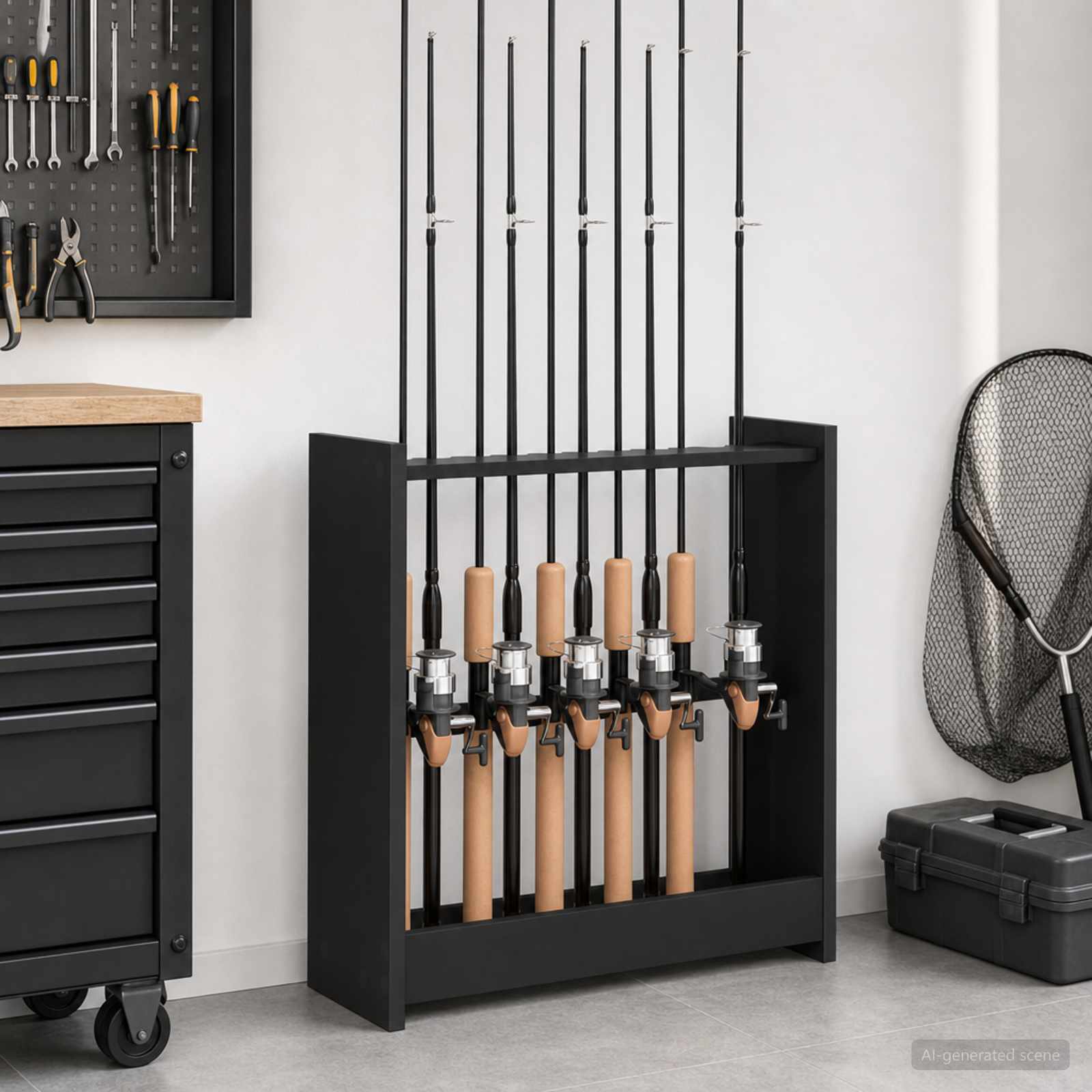 Biljartkeu standaard Bewerkt hout 60 x 20 x 57 cm Zwart – afbeelding 1