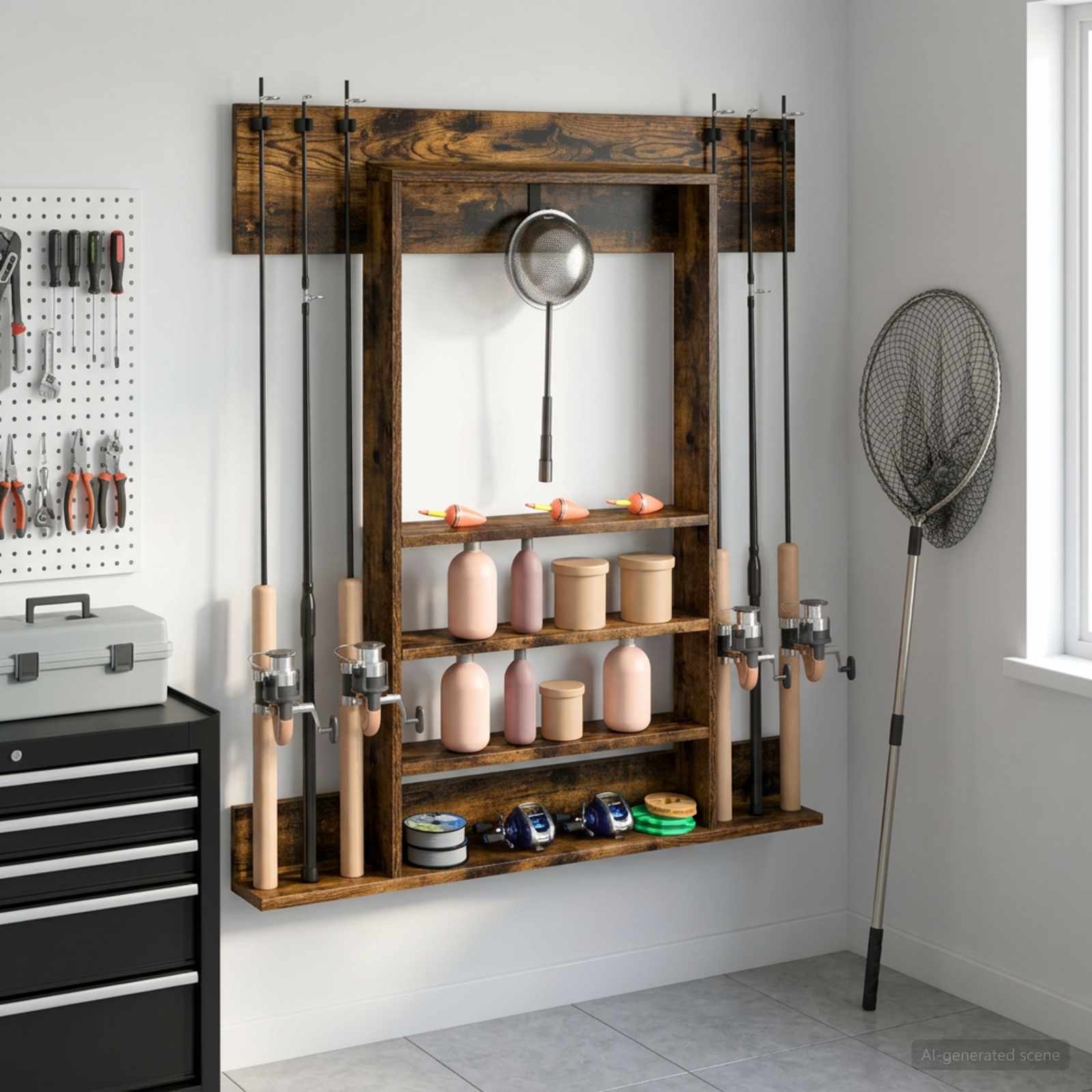 Biljartkeu standaard Bewerkt hout 93 x 12 x 103 cm – afbeelding 1