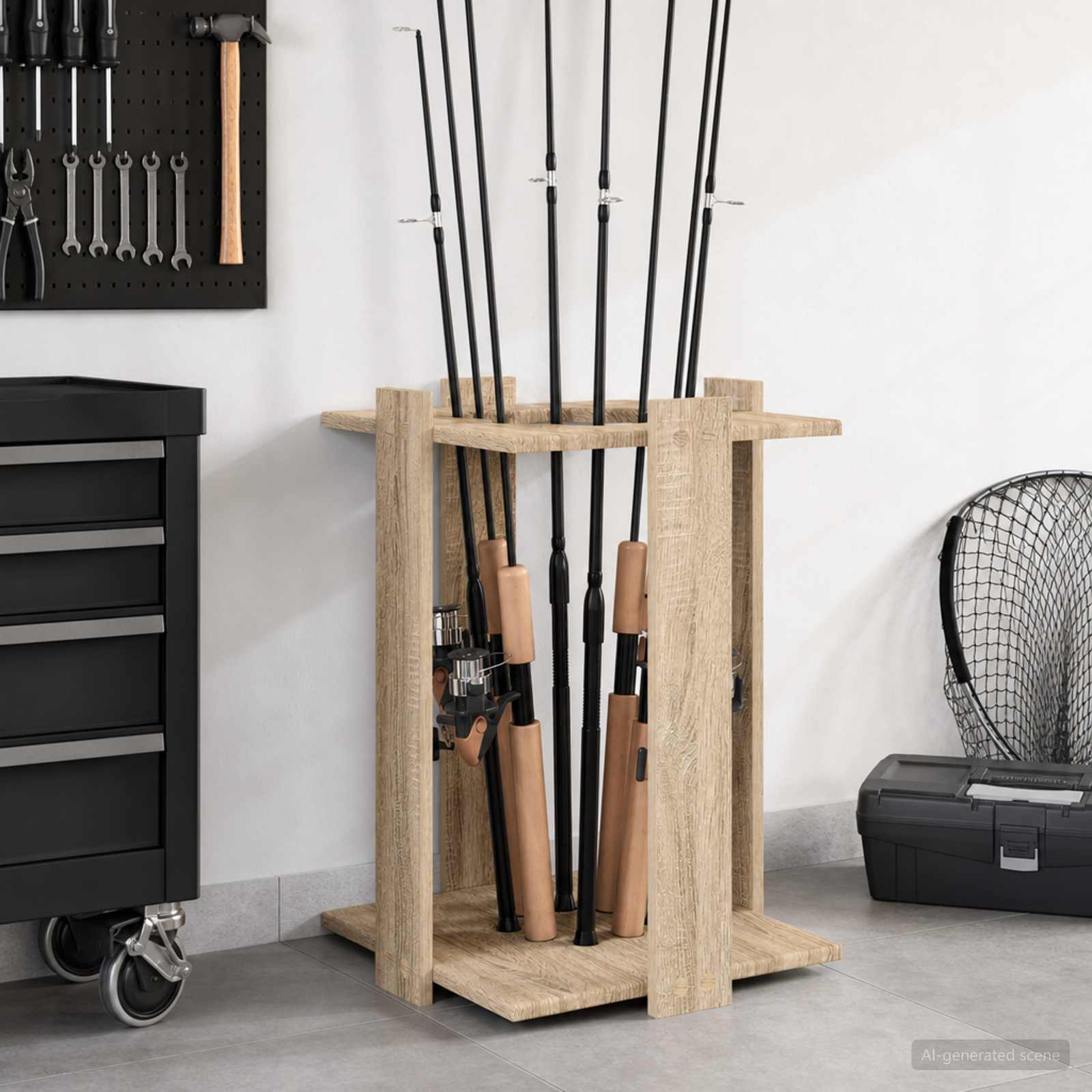 Biljartkeu standaard Bewerkt hout 42 x 43 x 60 cm Sonoma Eiken – afbeelding 1