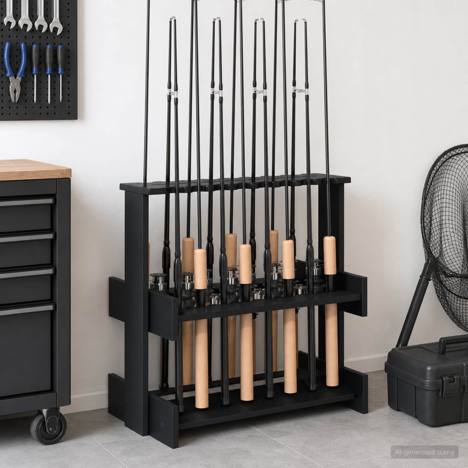 Biljartkeu standaard Bewerkt hout 60 x 35 x 60 cm Zwart – afbeelding 1