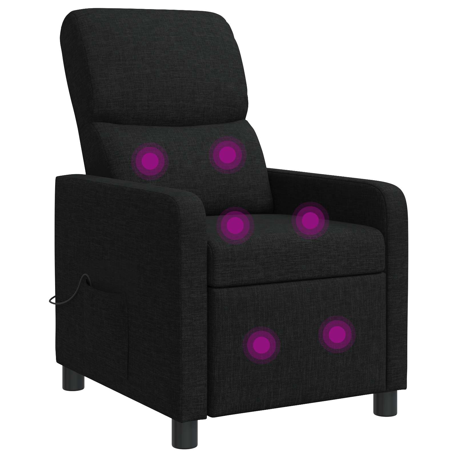 vidaXL Naslanjač Črna Blago
