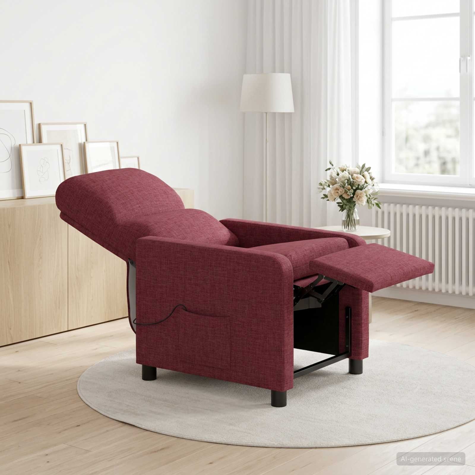 Recliner Vinröd Tyg